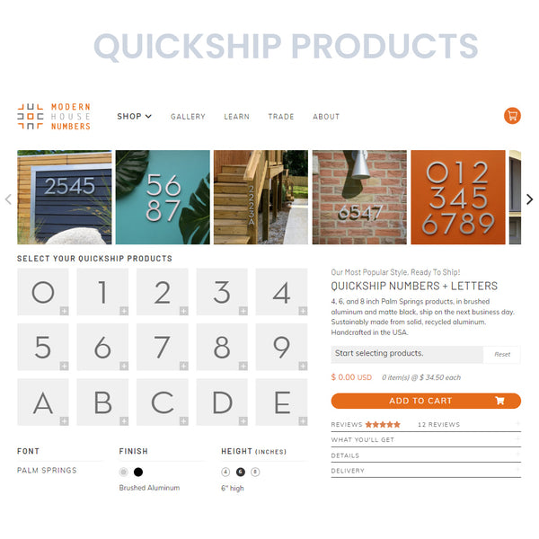 QuickShip: Beautiful Address Numbers & Letters, Delivered Fast.