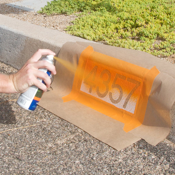 Curb Stencil Kit for Address Painting, All Numbers - 14 Mil Mylar Plastic  [4 Tall Numbers, 2 of Each] (Soft Serif Font)