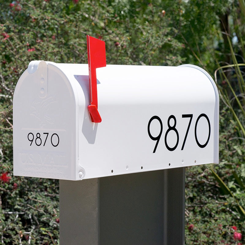 High-Quality, Non-Reflective, Exterior Grade Vinyl Mailbox Decals - Modern  House Numbers