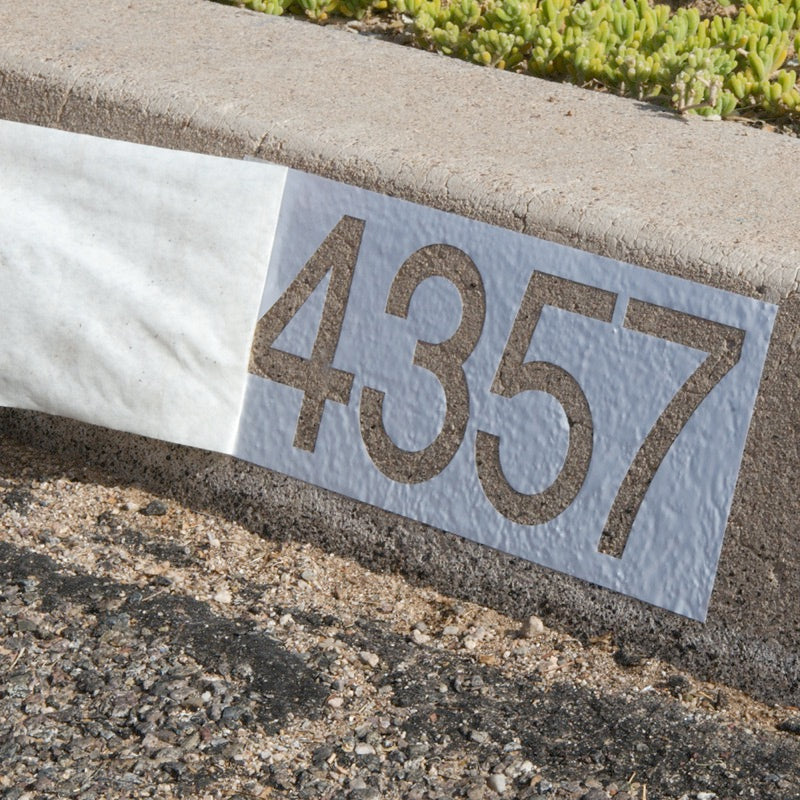 Curb-n-sign Complete Curb Address Number Painting Kit with Custom Stencil, Complete Installation Kit with Personlized Stencil, Reusable, Flexible