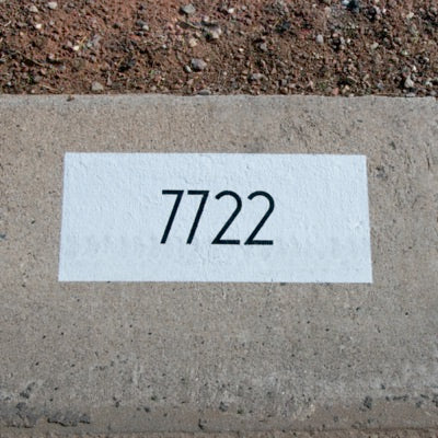 curb address numbers  Address numbers, Painting concrete, Stencil painting